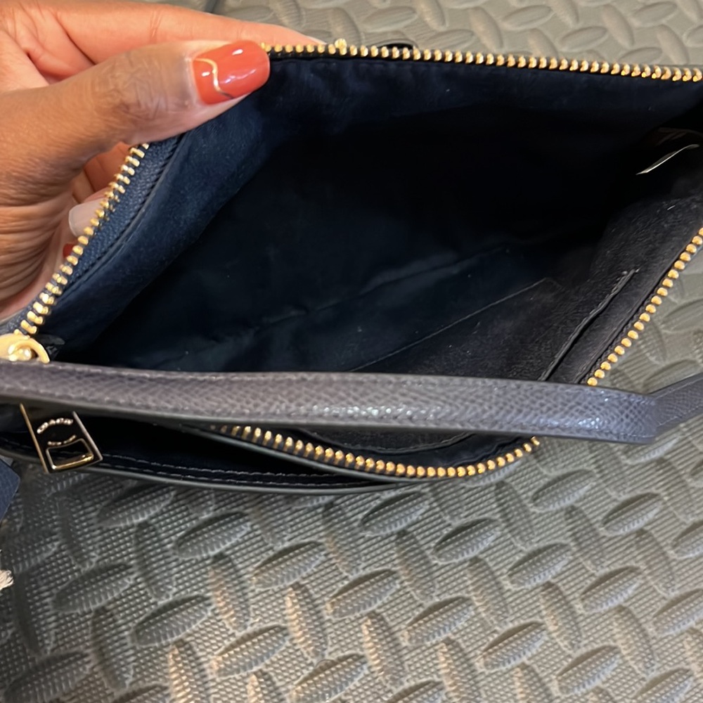 Coach Dark Navy Leather Crossbody Bag with Bow Accent - Picture 5 of 6